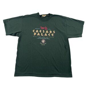 VTG Caesars Palace T-Shirt Mens XL Green Relive the Legend Las Vegas